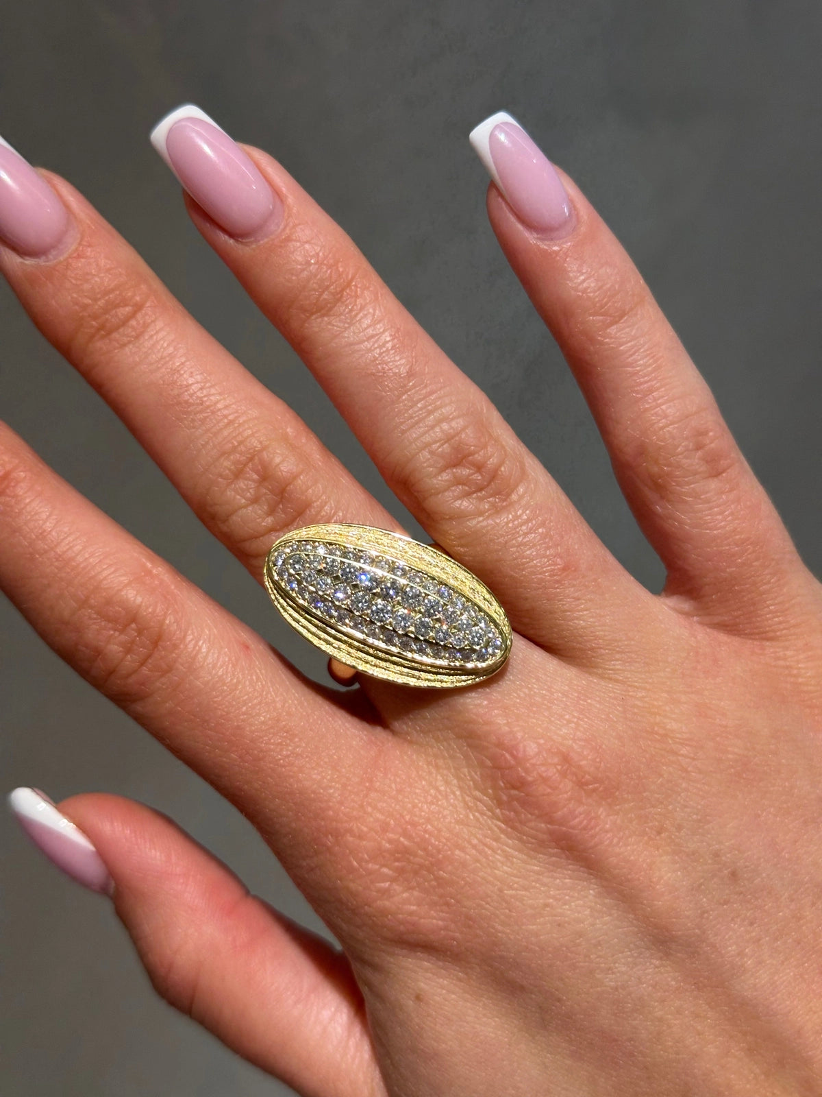 18K Yellow Gold & Diamond Cocktail Ring