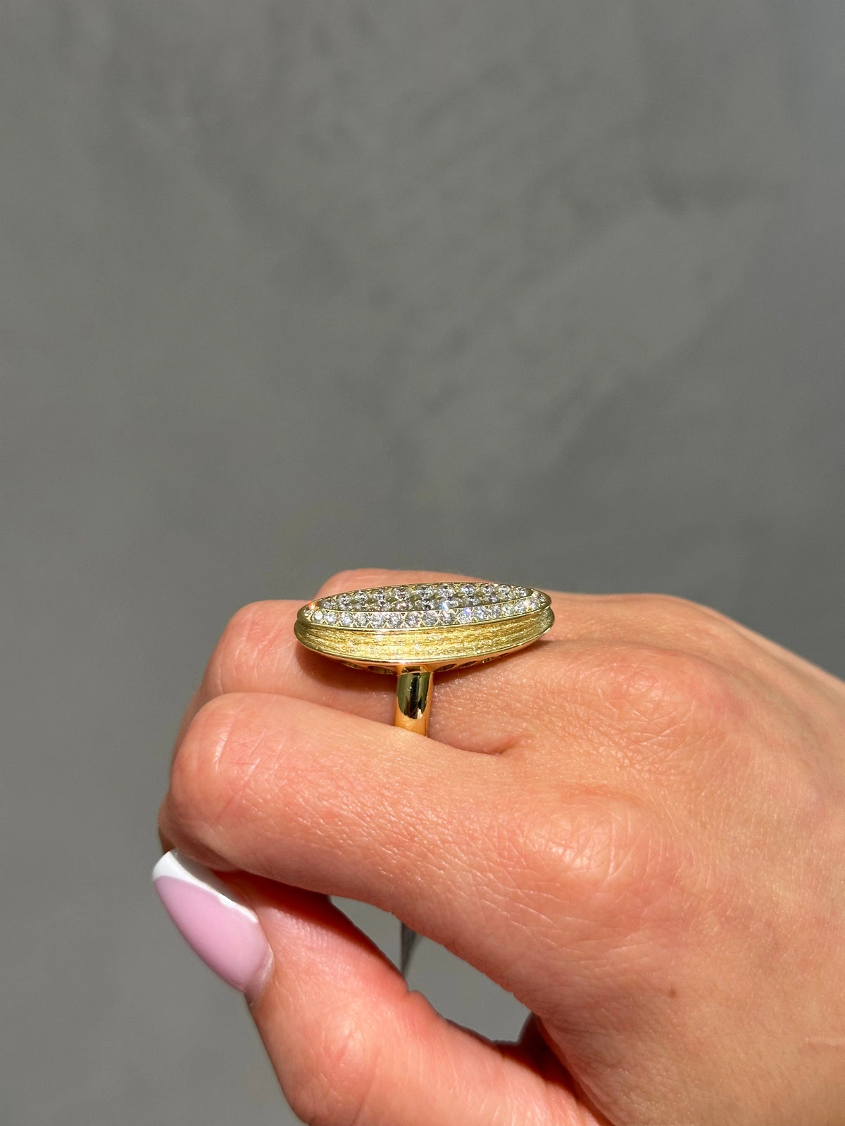 18K Yellow Gold & Diamond Cocktail Ring
