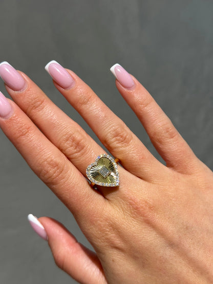 18K Yellow Gold & Diamond Cocktail Ring