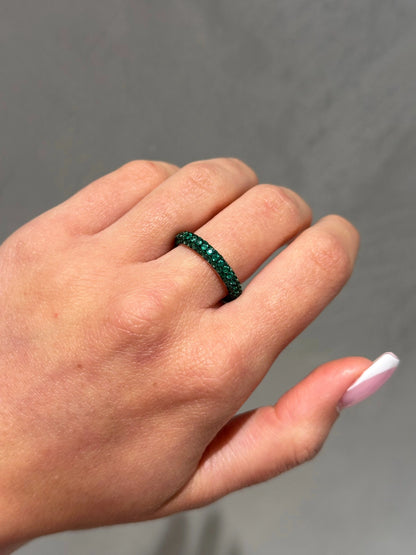18K White Gold & Emerald Ring