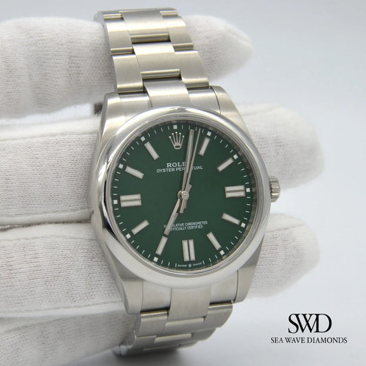 Rolex Oyster Perpetual with Green Dial 124300