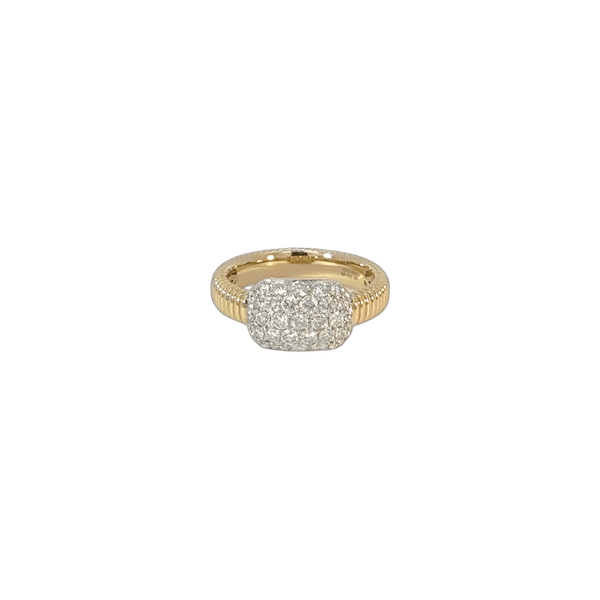 18K Yellow Gold & Diamond Pinky Ring