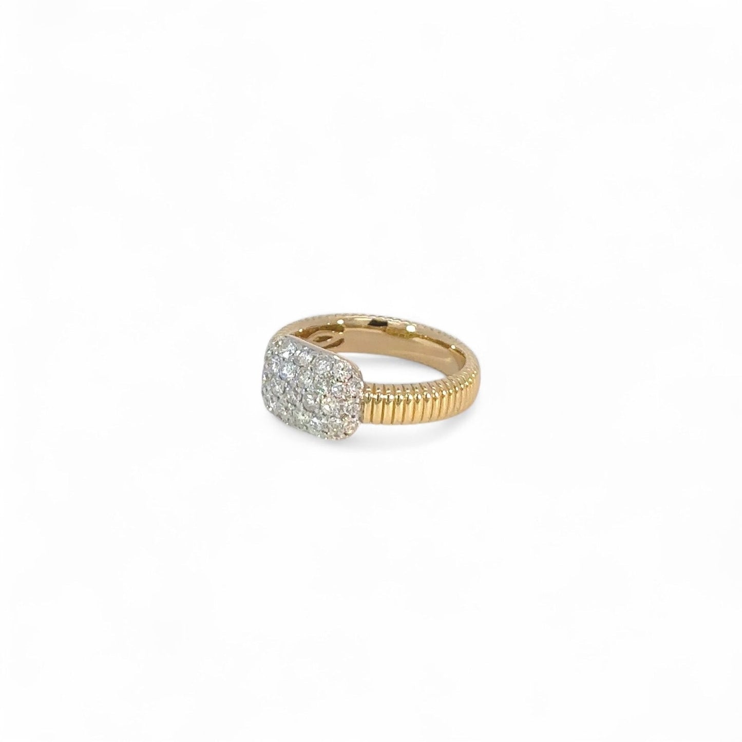18K Yellow Gold & Diamond Pinky Ring