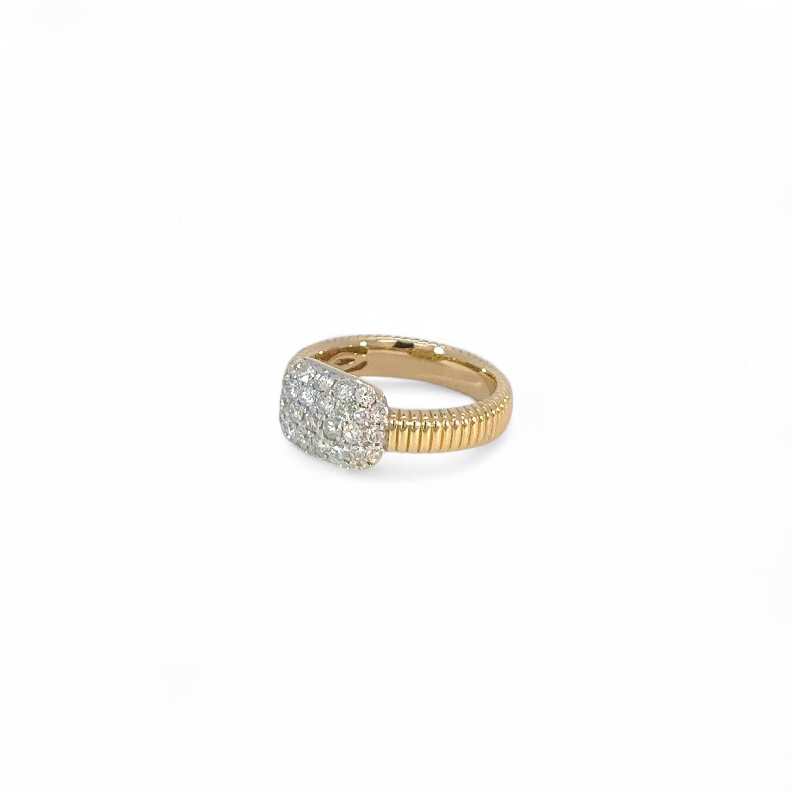 18K Yellow Gold & Diamond Pinky Ring