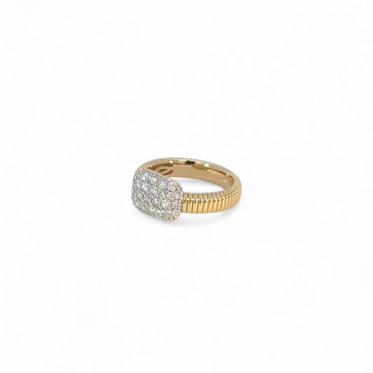 18K Yellow Gold & Diamond Pinky Ring