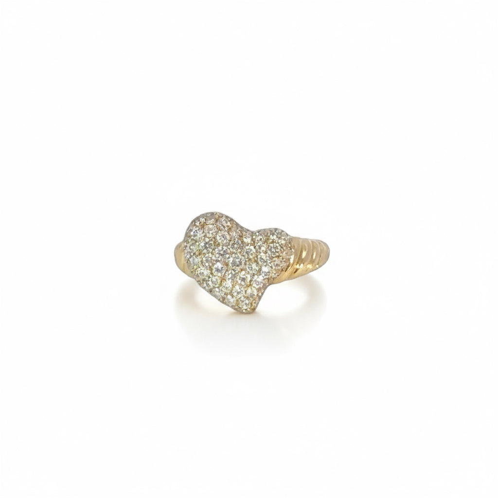 18K Yellow & Diamond Pinky Ring