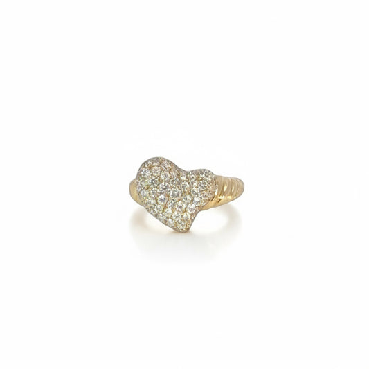18K Yellow & Diamond Pinky Ring