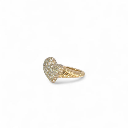 18K Yellow & Diamond Pinky Ring