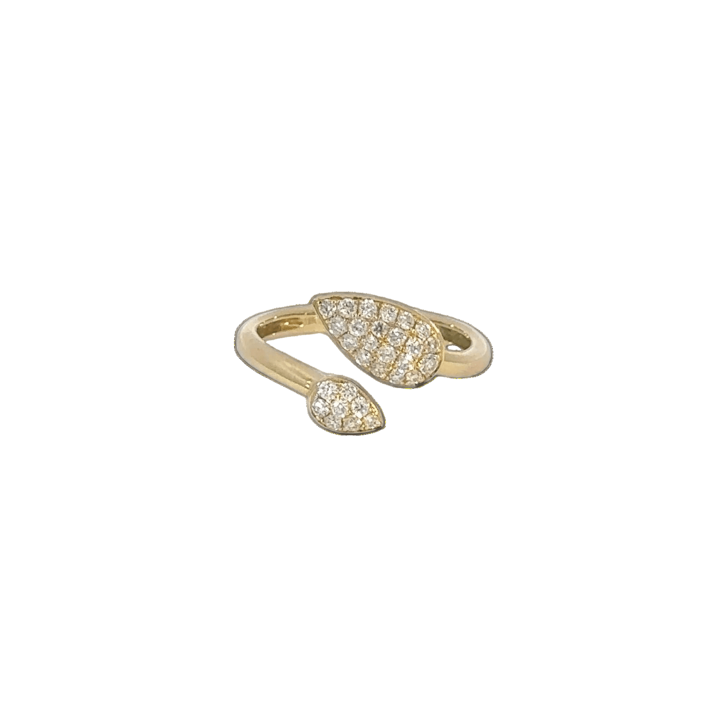 18K Yellow Gold & Diamond Open Band Ring
