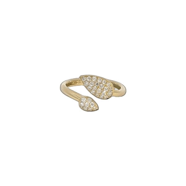 18K Yellow Gold & Diamond Open Band Ring