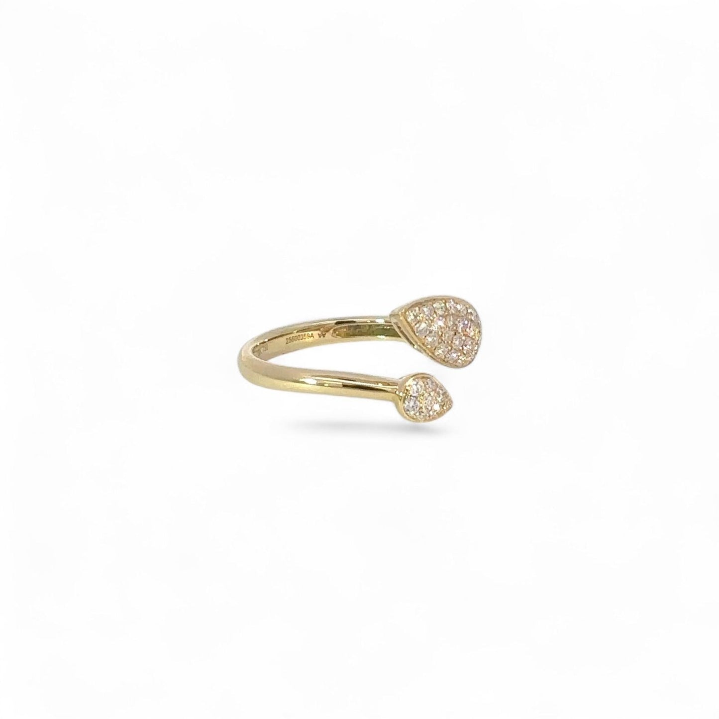 18K Yellow Gold & Diamond Open Band Ring