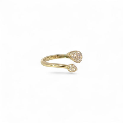 18K Yellow Gold & Diamond Open Band Ring