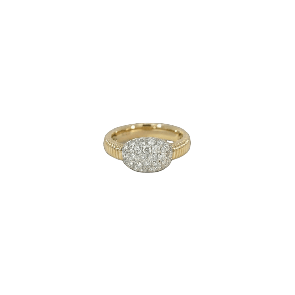 18K Yellow Gold & Diamond Pinky Ring