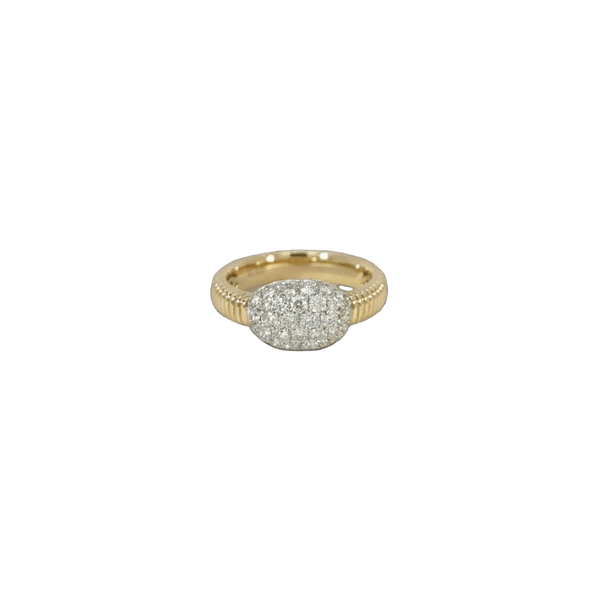 18K Yellow Gold & Diamond Pinky Ring