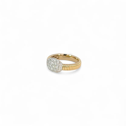 18K Yellow Gold & Diamond Pinky Ring