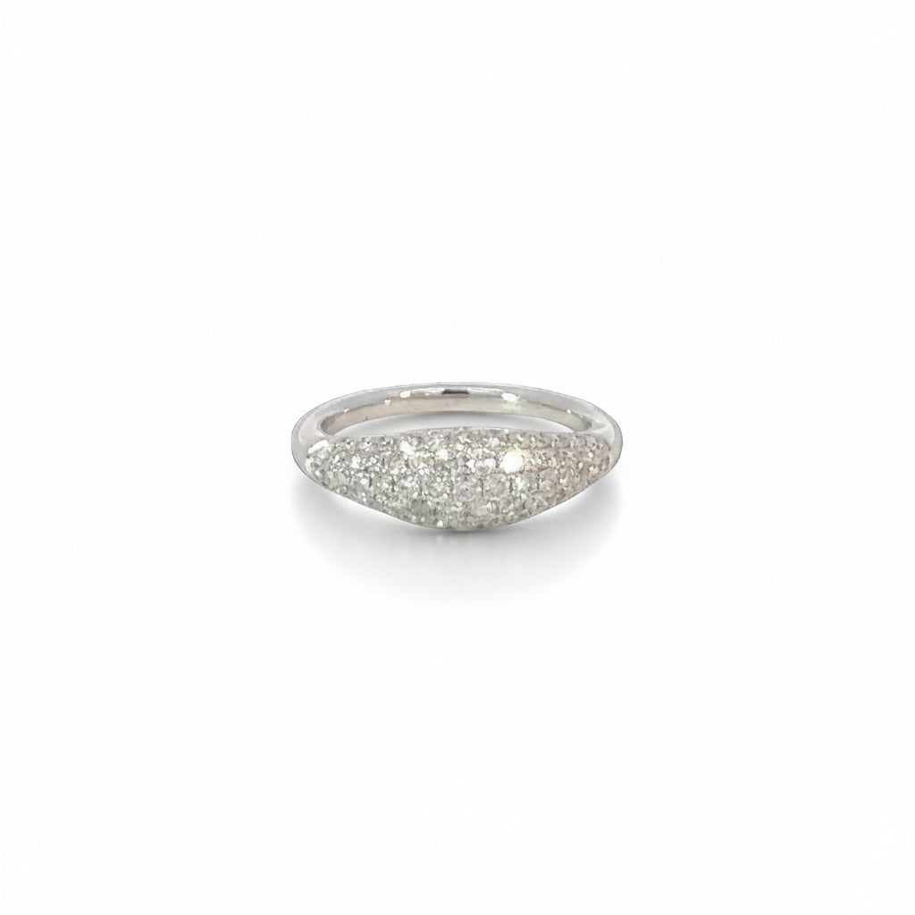 18K White Gold & Diamond Pinky Ring