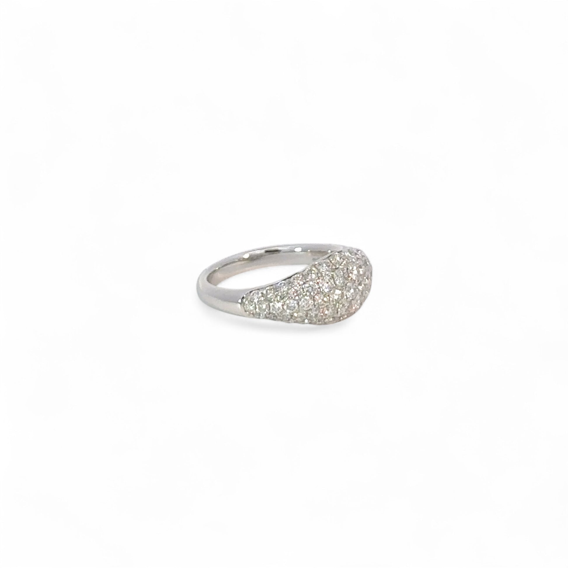 18K White Gold & Diamond Pinky Ring