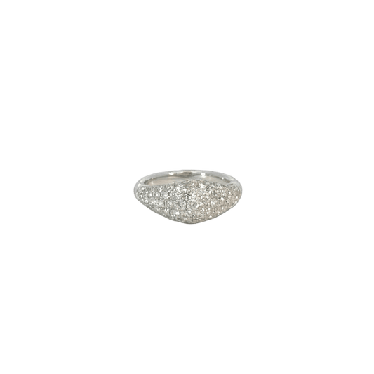 18K White Gold & Diamond Pinky Ring