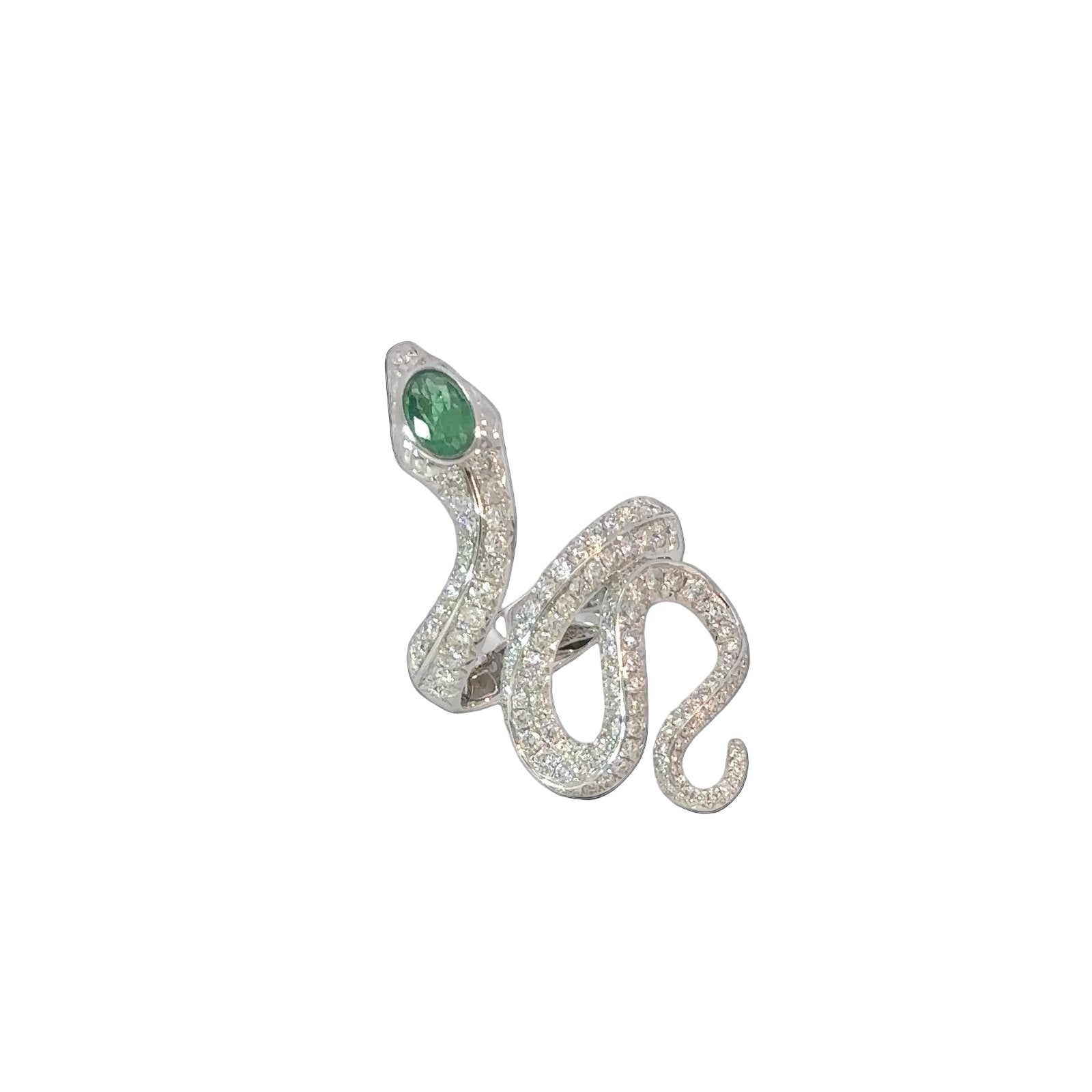18K White Gold Statement Snake Ring