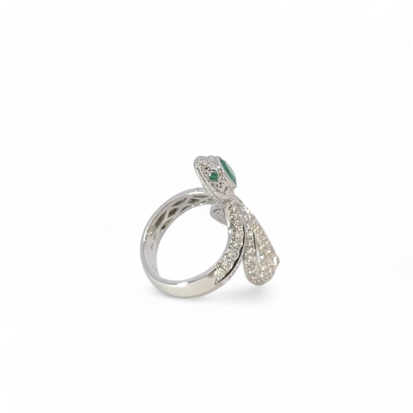 18K White Gold Statement Snake Ring