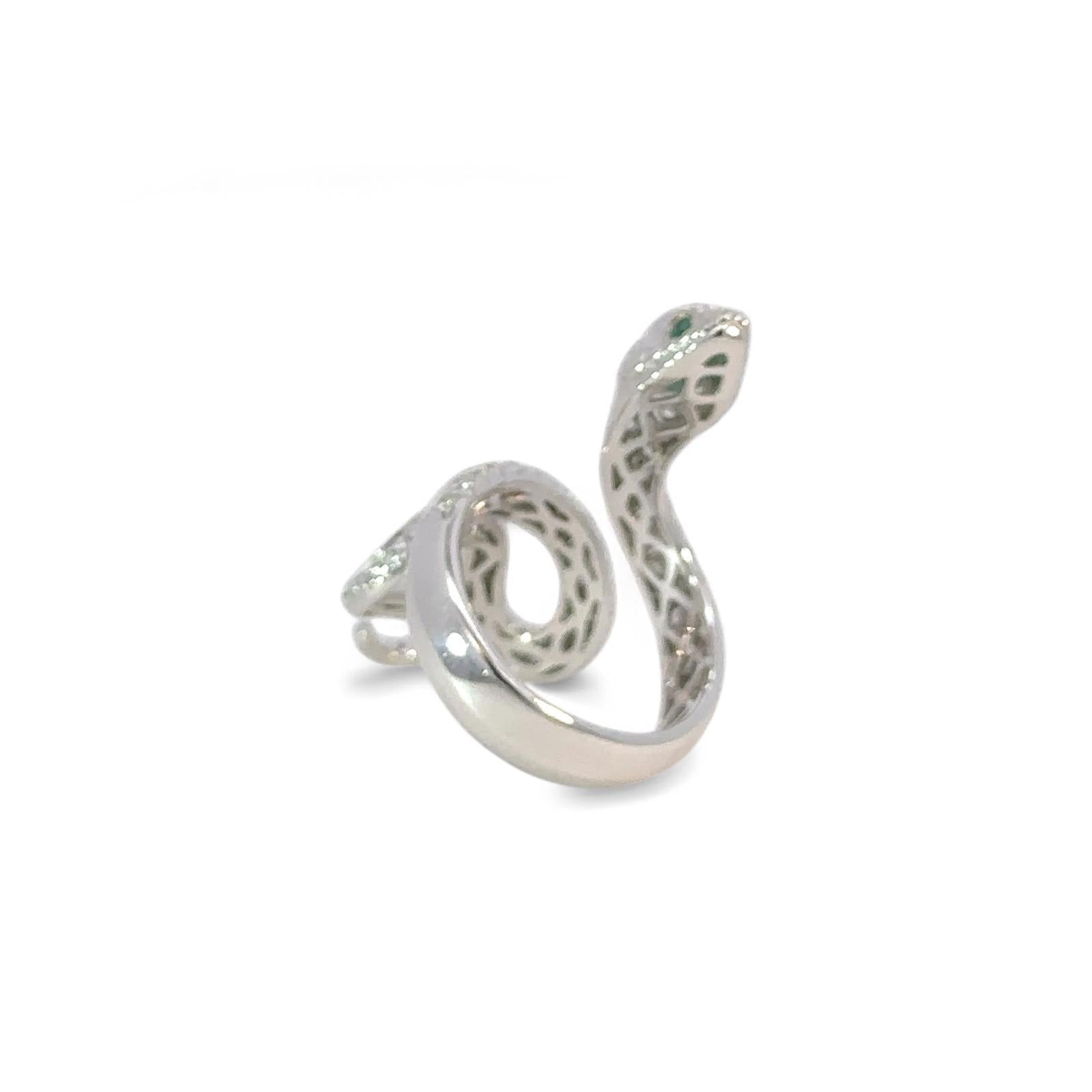 18K White Gold Statement Snake Ring