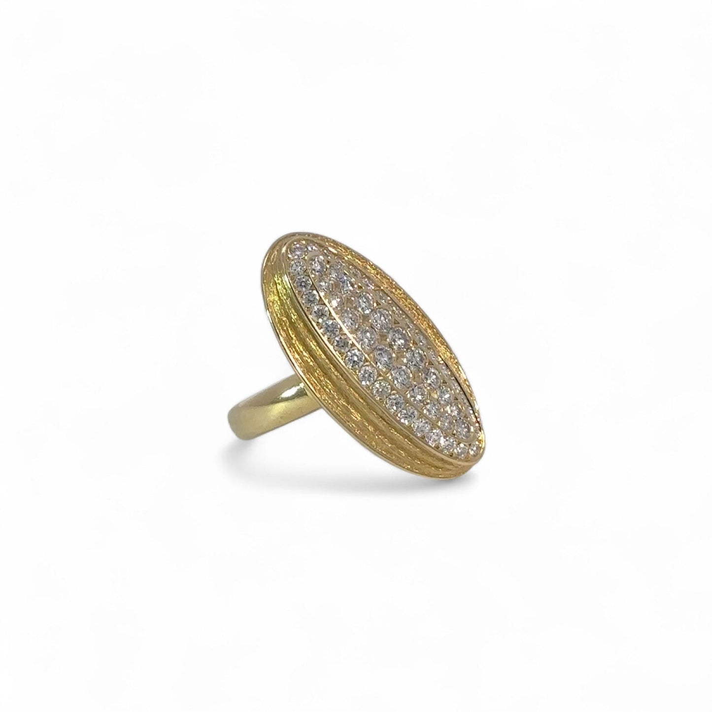 18K Yellow Gold & Diamond Cocktail Ring