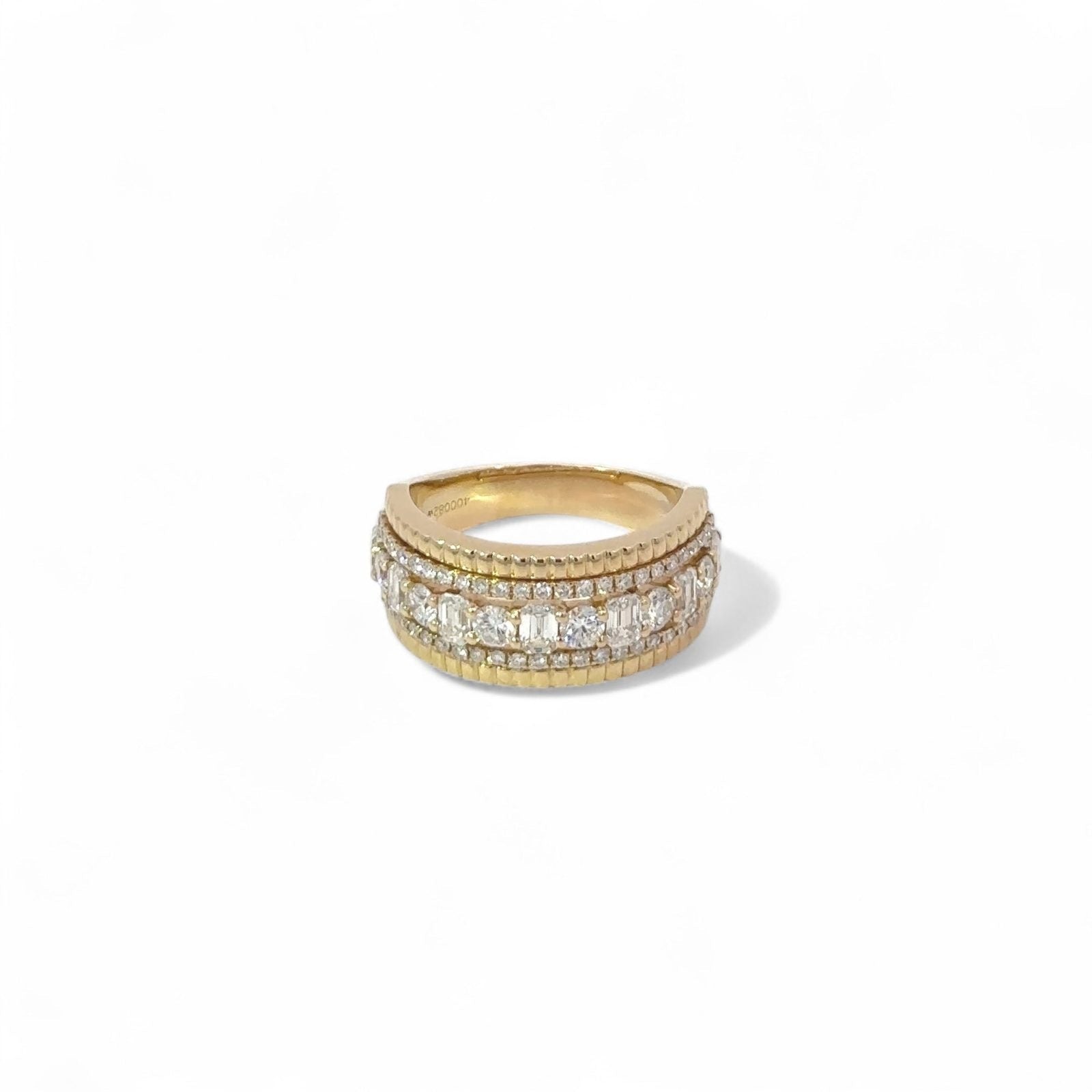 18K Yellow Gold & Mixed Diamond Ring