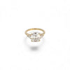 Lab Diamond~ Cushion Cut Engagement Ring With Pear Cut side Stones