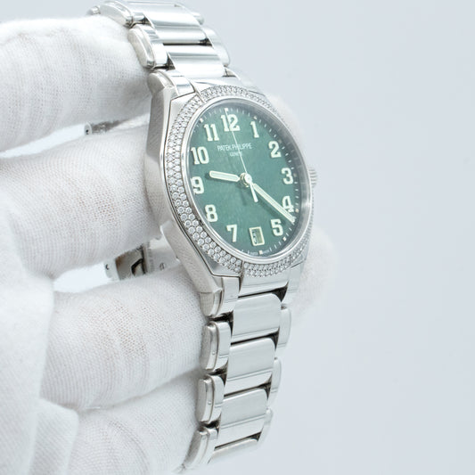 Patek Philippe Twenty~4 Steel & Diamond Olive Green Ladies Watch 7300/1200A-011