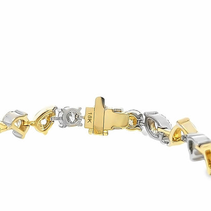 "BRAC10160" 13.12CT Total weight Multi-shape Diamond Bracelet, Set in 18KY/W Gold