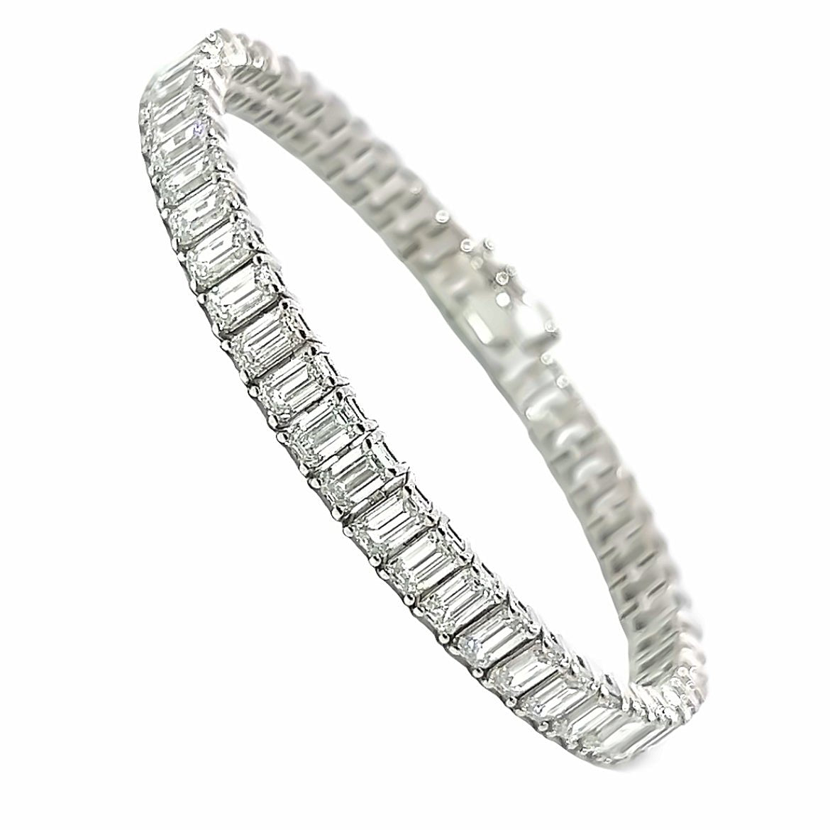 16.20CT LAB Diamond Tennis Bracelet set in 14K White Gold