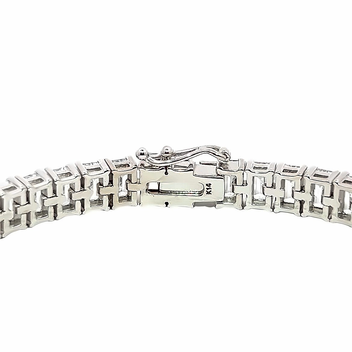 16.20CT LAB Diamond Tennis Bracelet set in 14K White Gold