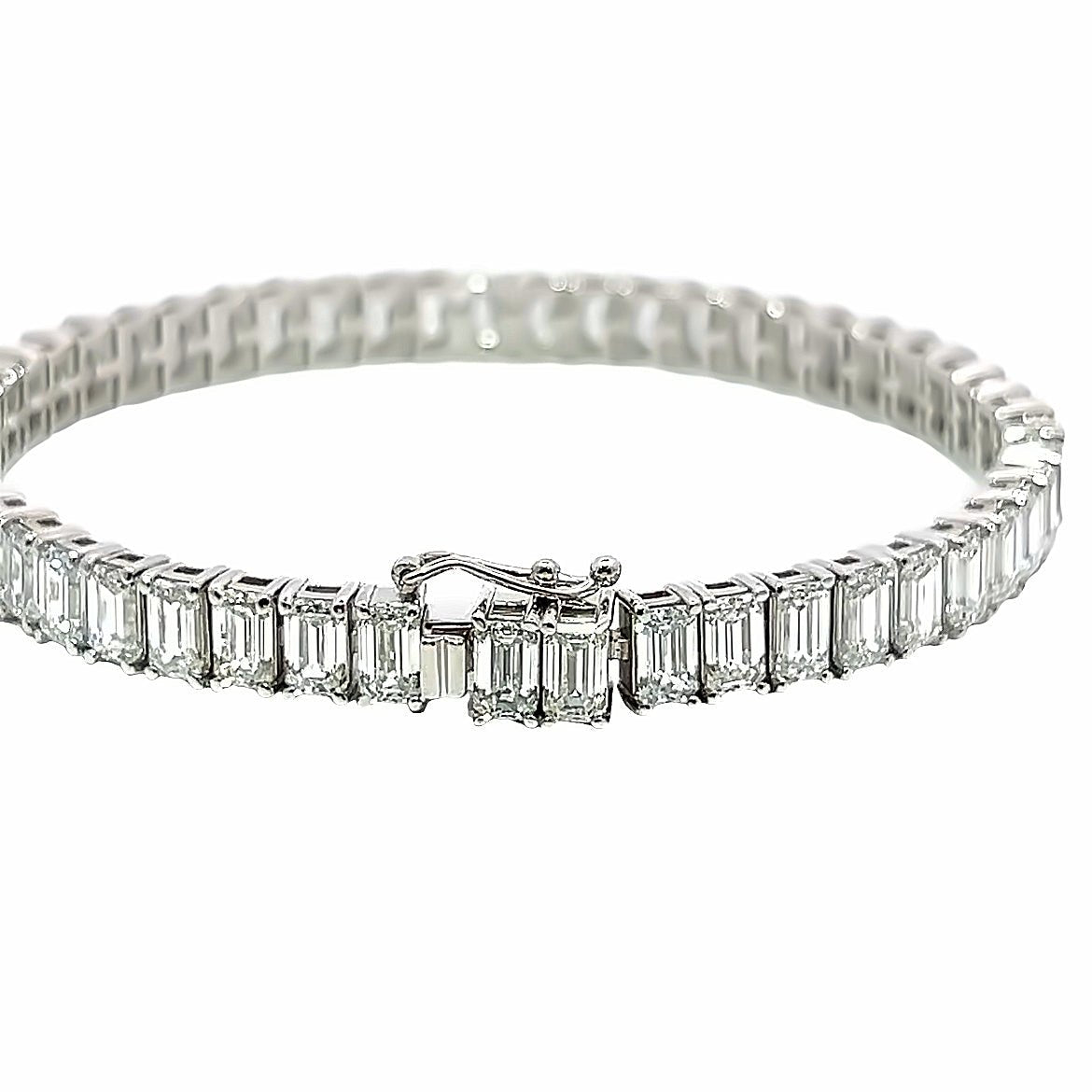 16.20CT LAB Diamond Tennis Bracelet set in 14K White Gold