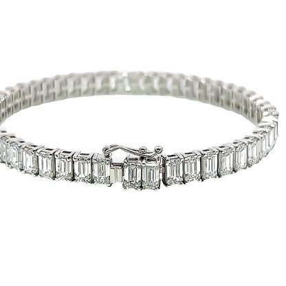 16.20CT LAB Diamond Tennis Bracelet set in 14K White Gold