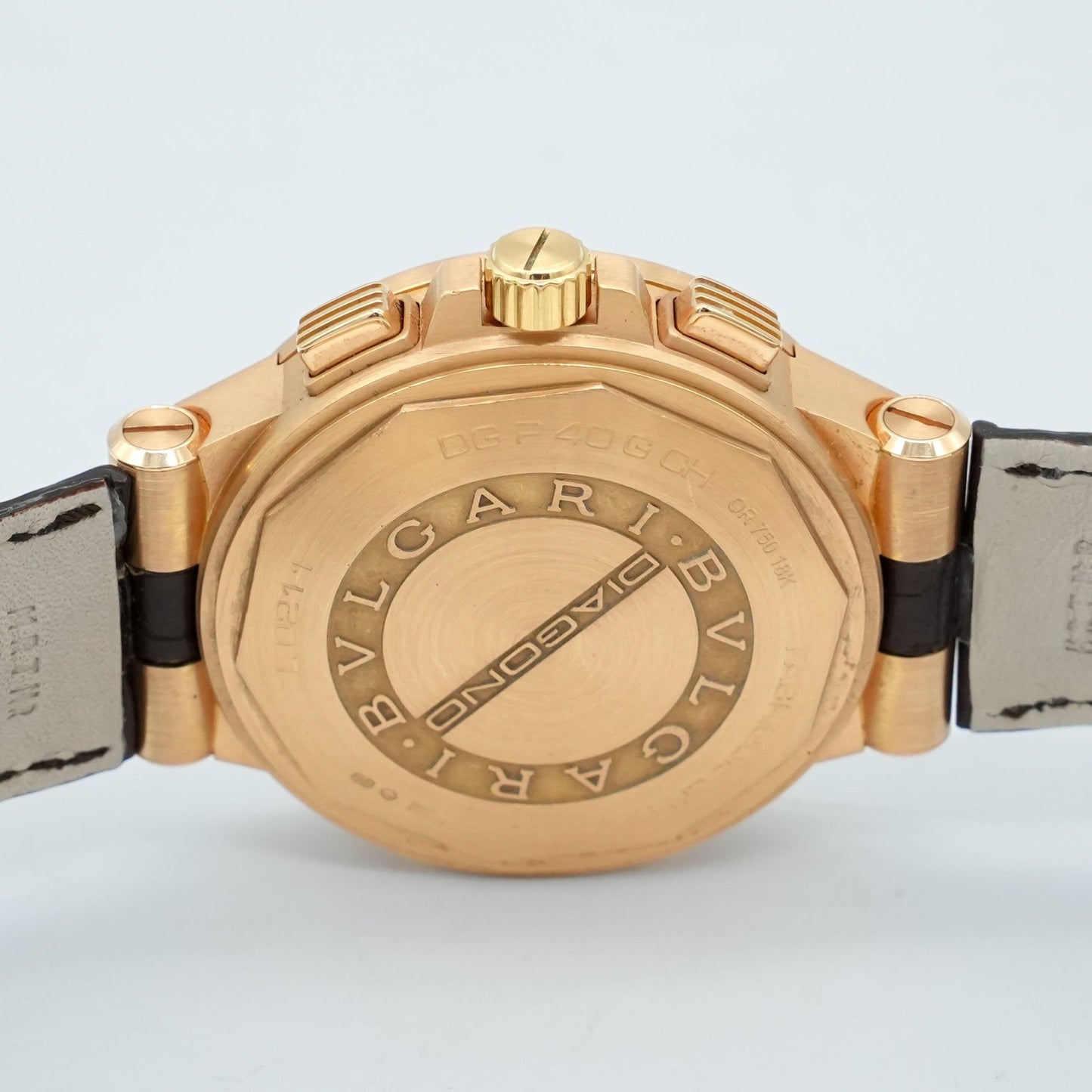 Bulgari Diagono Classic Chronograph 18kt YG Men's watch DG P 40 G CH Leather