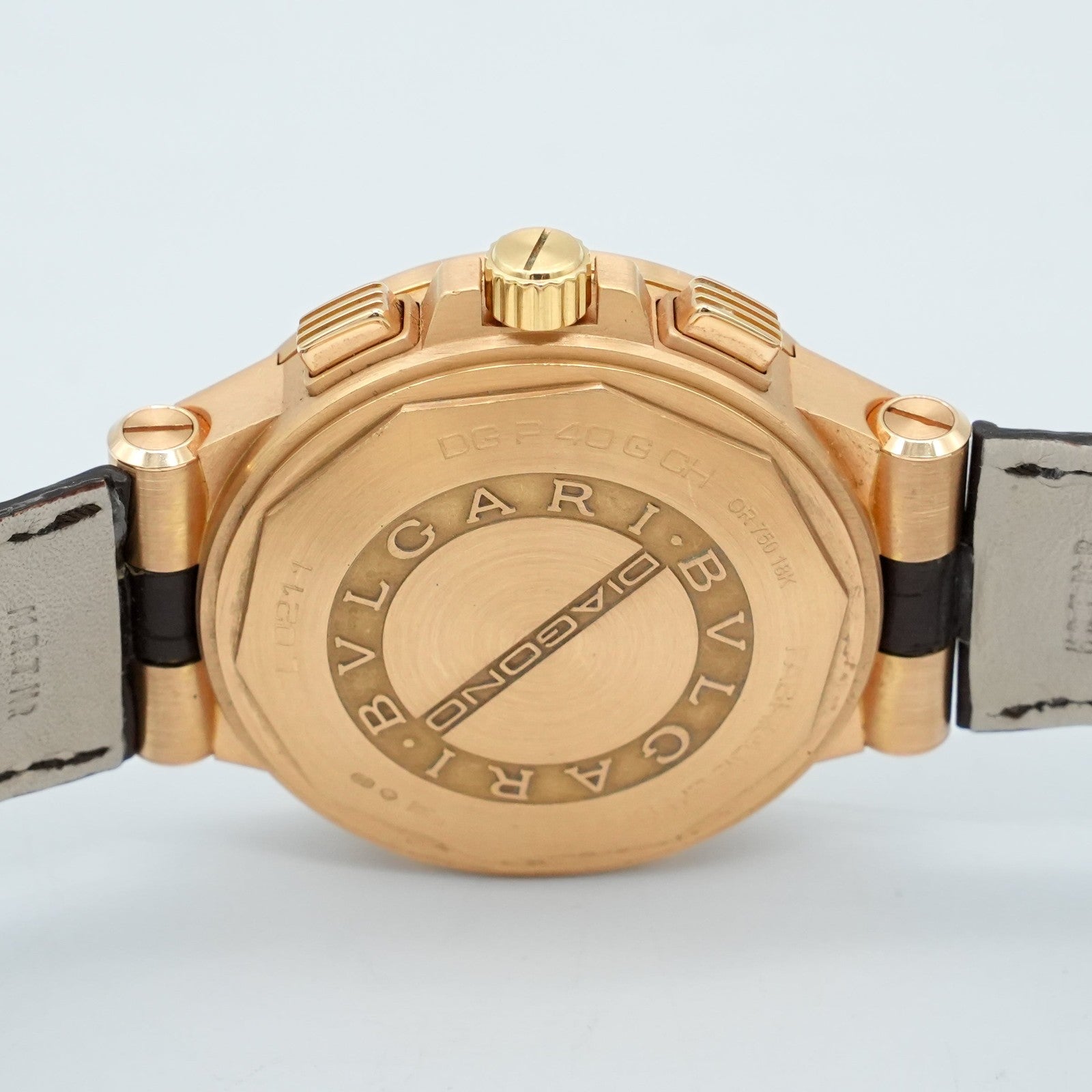 Bulgari Diagono Classic Chronograph 18kt YG Men's watch DG P 40 G CH Leather