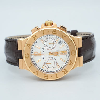 Bulgari Diagono Classic Chronograph 18kt YG Men's watch DG P 40 G CH Leather