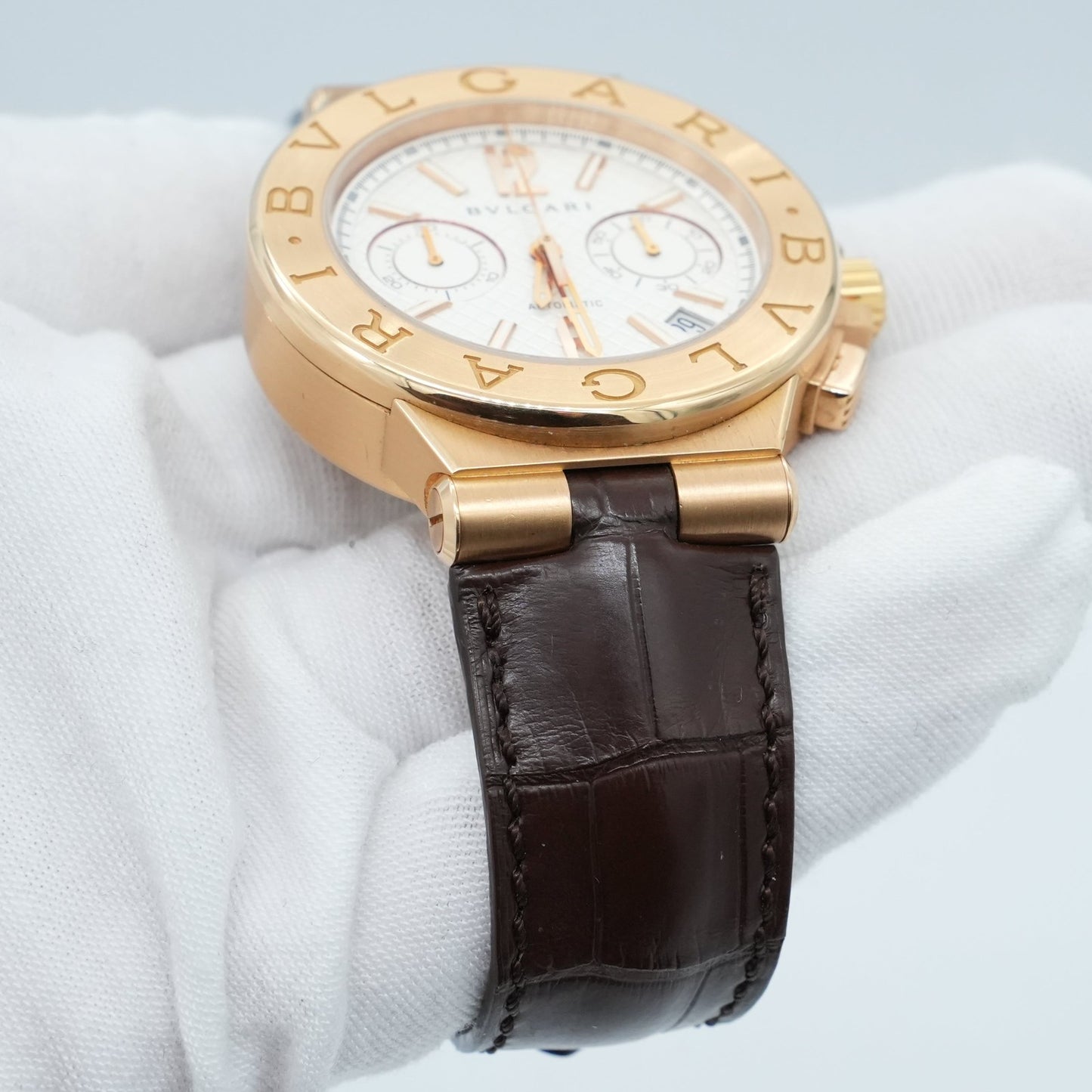 Bulgari Diagono Classic Chronograph 18kt YG Men's watch DG P 40 G CH Leather