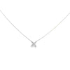 0.65 Carat Flower Shape Diamond Pendant Necklace in 18K White Gold | SEA Wave Diamonds