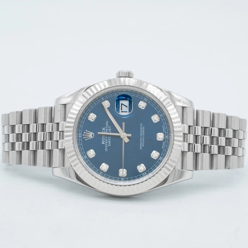 Rolex Datejust 41mm Blue Diamonds Dial 126334