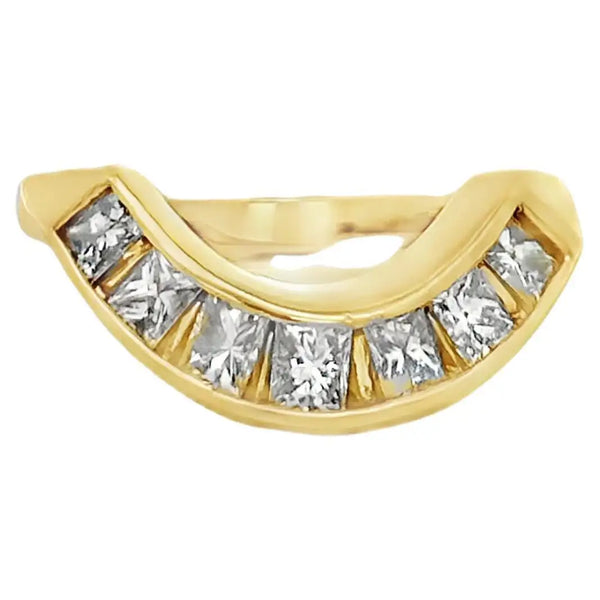 14K Yellow Gold Horse Shoe Diamond Ring