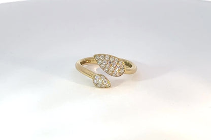18K Yellow Gold & Diamond Open Band Ring