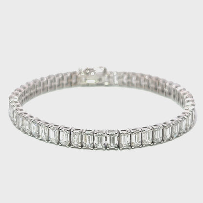 16.20CT LAB Diamond Tennis Bracelet set in 14K White Gold