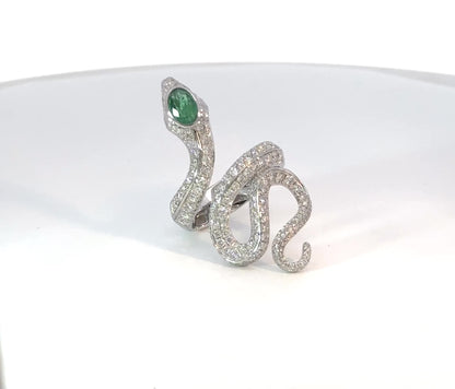 18K White Gold Statement Snake Ring