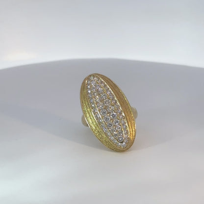 18K Yellow Gold & Diamond Cocktail Ring