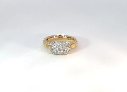 18K Yellow Gold & Diamond Pinky Ring