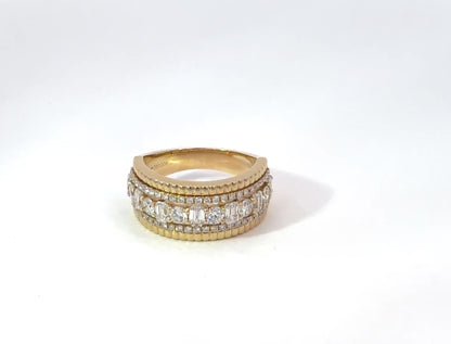 18K Yellow Gold & Mixed Diamond Ring