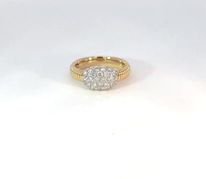 18K Yellow Gold & Diamond Pinky Ring