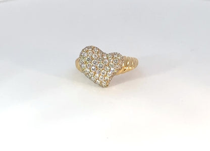 18K Yellow & Diamond Pinky Ring