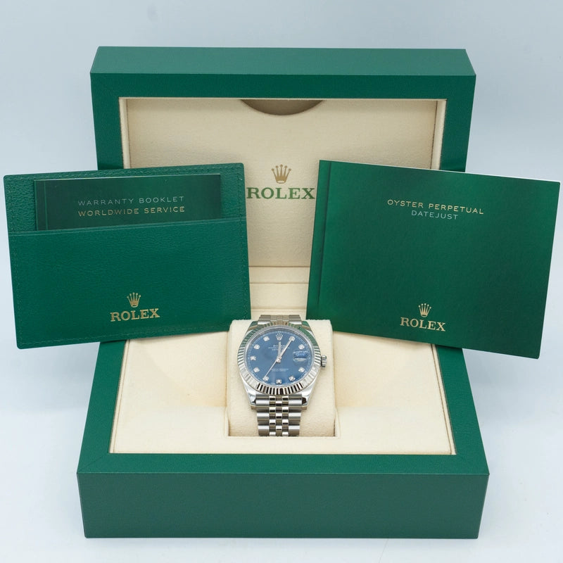 Rolex Datejust 41mm Blue Diamonds Dial 126334